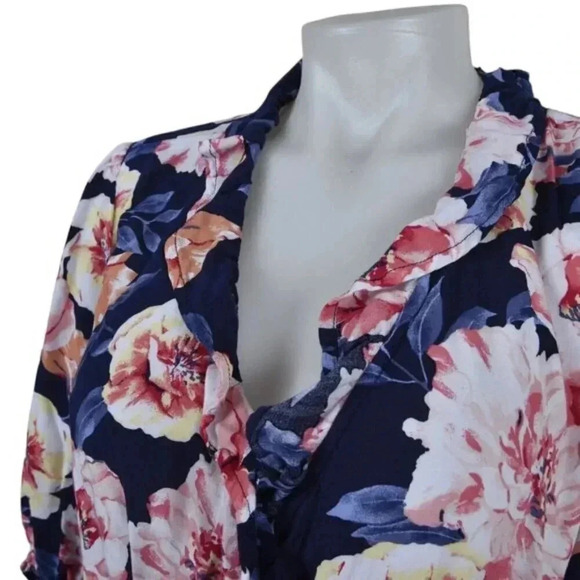 Old Navy Waist-Defined Ruffled Tie-Belt Midi Wrap Dress Size Medium Tall - Picture 5 of 10